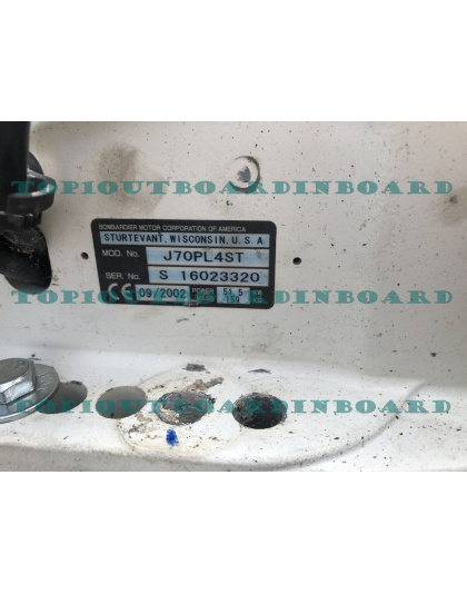 2002 Johnson Suzuki Bombardier 70 HP J70PL4ST 4 Stroke Outboard 